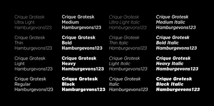 Crique Grotesk Fuente Póster 4