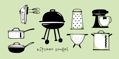 Kitchen Doodles Fuente Póster 3
