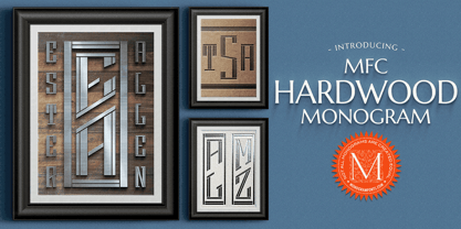 MFC Hardwood Monogram Font Poster 1