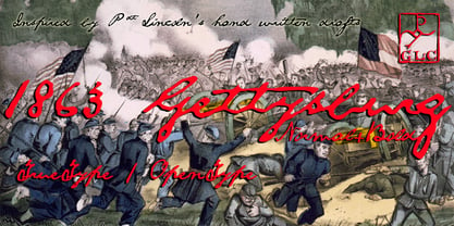 1863 Gettysburg Font Poster 1