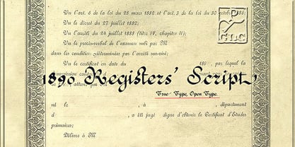 1890 Registers Script Font Poster 1