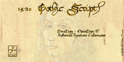 1420 Gothic Script Font Poster 1