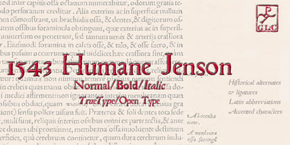 1543 Humane Jenson Font Poster 1