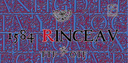 1584 Rinceau Font Poster 1