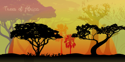 Bäume von Afrika Schriftart Poster 1