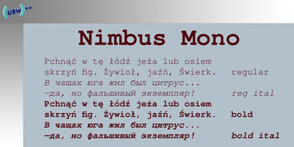 Nimbus Mono Font Poster 1