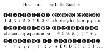 Bullet Numbers Font Poster 2