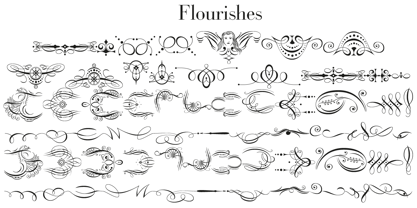 Flourishes A Font Poster 1