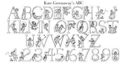 Kate Greenaway's Alphabet Font Poster 1