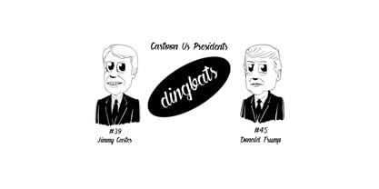 Cartoon US Presidents Dingbats Font Poster 4