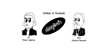 Cartoon US Presidents Dingbats Font Poster 5