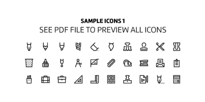 Miniline Icons Font Poster 6