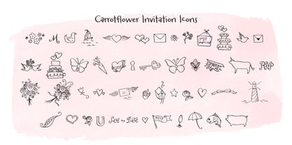 Carrotflower Invitation Icons Font Poster 1