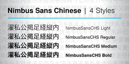 Nimbus Sans Chinese Simplified Fuente Póster 2