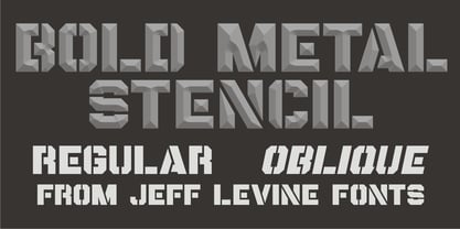Bold Metal Stencil JNL Font Poster 1