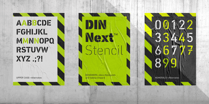 DIN Next Stencil Fuente Póster 4