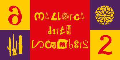 Mallorca Dirty Numbers Font Poster 2