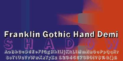 Franklin Gothic Hand Demi Shadow Font Poster 1