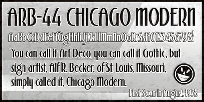 ARB 44 Chicago Modern Font Poster 1