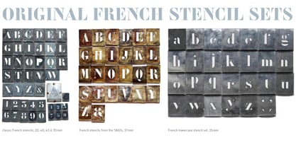 Vtg Stencil France No1 Font Poster 3