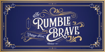 Rumble Brave Vintage Fonts Fuente Póster 11