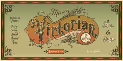 Victorian Fonts Collection Fuente Póster 7