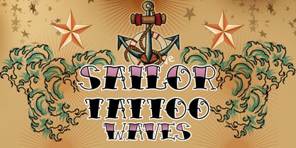 SailorsTattoo Waves Fuente Póster 2