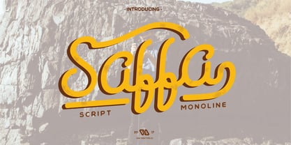 Saffa Script Monoline Font Poster 9