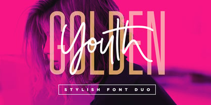 Golden Youth Font Duo Font Poster 1