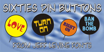 Sixties Pin Buttons JNL Font Poster 1