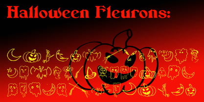 Halloween Fleurons Fuente Póster 1
