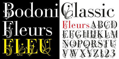 Bodoni Classic Fleurs Font Poster 1