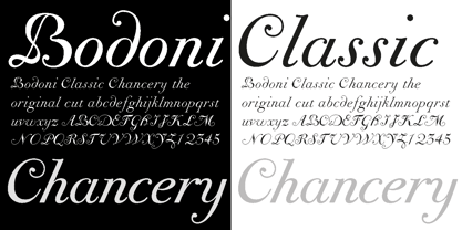 Bodoni Classic Chancery Fuente Póster 2