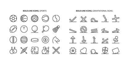 Bold Line Icons Font Police Poster 10
