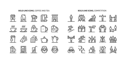 Bold Line Icons Font Fuente Póster 9