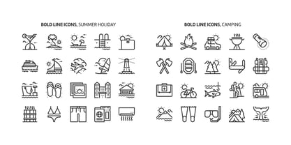 Bold Line Icons Font Font Poster 6