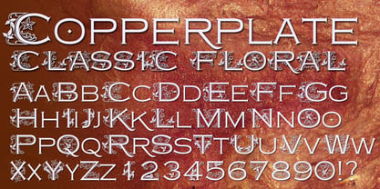 Copperplate Classic Light Floral Fuente Póster 1