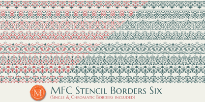 MFC Stencil Borders Six Font Poster 1