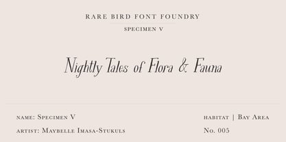 Rare Bird Specimen V Font Poster 8