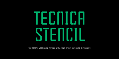 Tecnica Stencil Font Poster 1