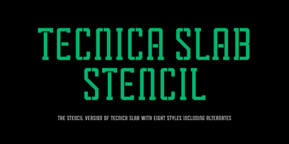 Tecnica Slab Stencil Font Poster 1