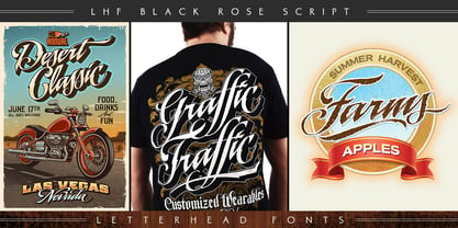 LHF Black Rose Script Font Poster 5