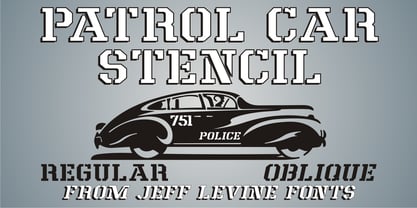 Patrol Car Stencil JNL Font Poster 1
