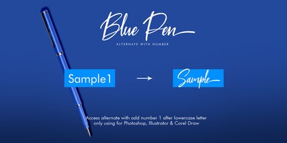 Blue Pen Font Poster 2