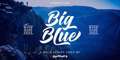 Big Blue Script Font Poster 10