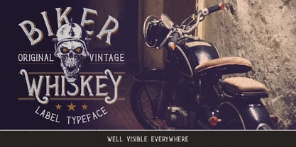 Biker Whiskey Font Poster 5