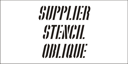Supplier Stencil JNL Font Poster 2