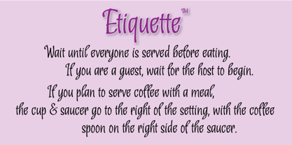 Etiquette Font Poster 2