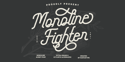 Monoline Fighter Font Poster 1