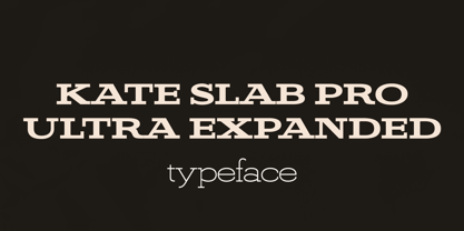 Kate Slab Pro Ultra Expanded Font Poster 1